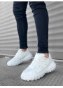 BA0592 Tarz Sneakers Ithal Beyaz Fileli Rahat Taban Spor Ayakkabısı