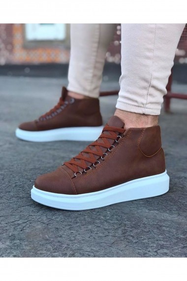  WG032 Taba Bağcıklı Sneakers  Yarım Bilek Bot